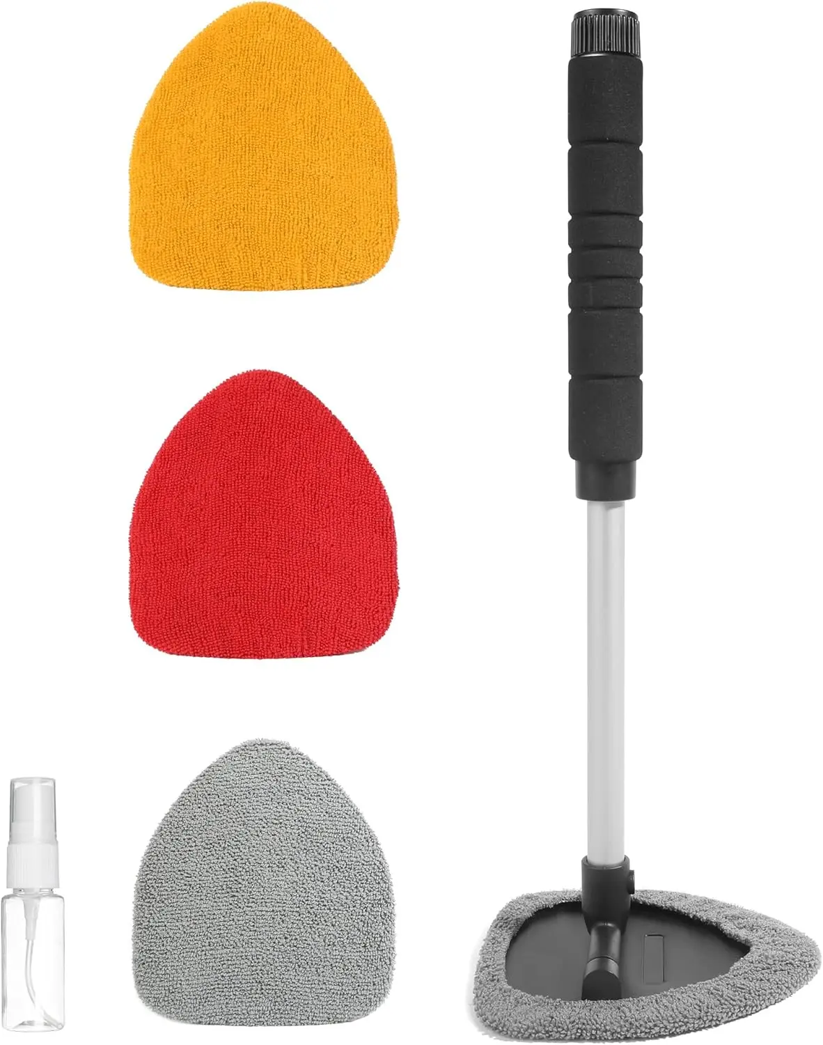 Windshield Cleaner Inside, Window Cleaner, Cleanser Brush, Accessories  Cleaning Supplies Tools, Cleaning Kit with Extendable Handle,Microfiber Cloth,Spray Bottle,Fits All