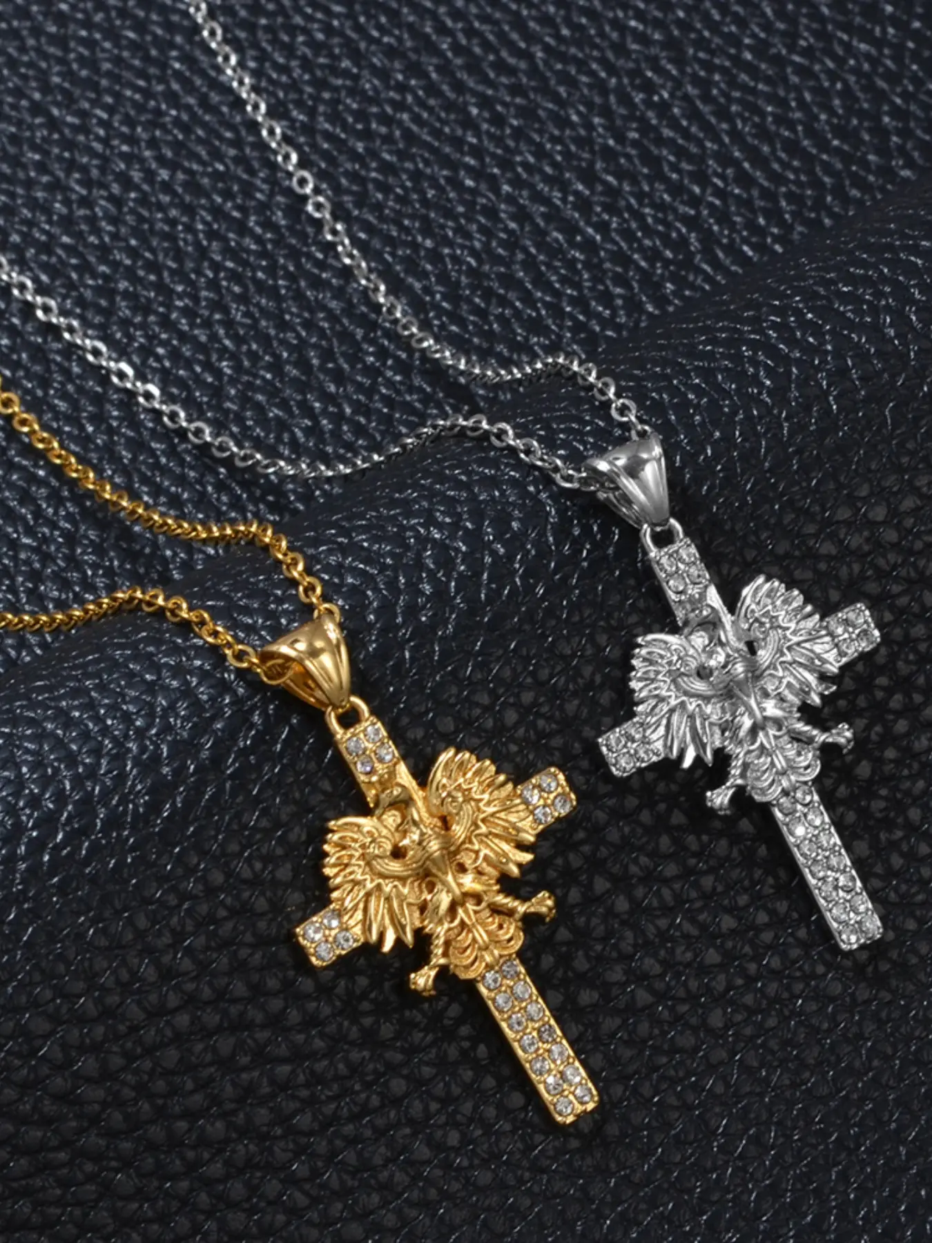 1pc Polish Eagle Cross Pendant Necklace, Ethnic Jewelry for Women, Daily Wear, Ladies' Fashion Accessory, Unique Design