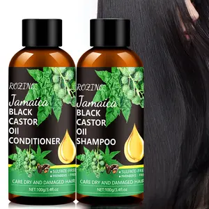 200g Jamaica Black Castor Oil Shampoo and Conditioner Set, sulfate-free and paraben-free, designed for dry and damaged hair, deeply nourishes