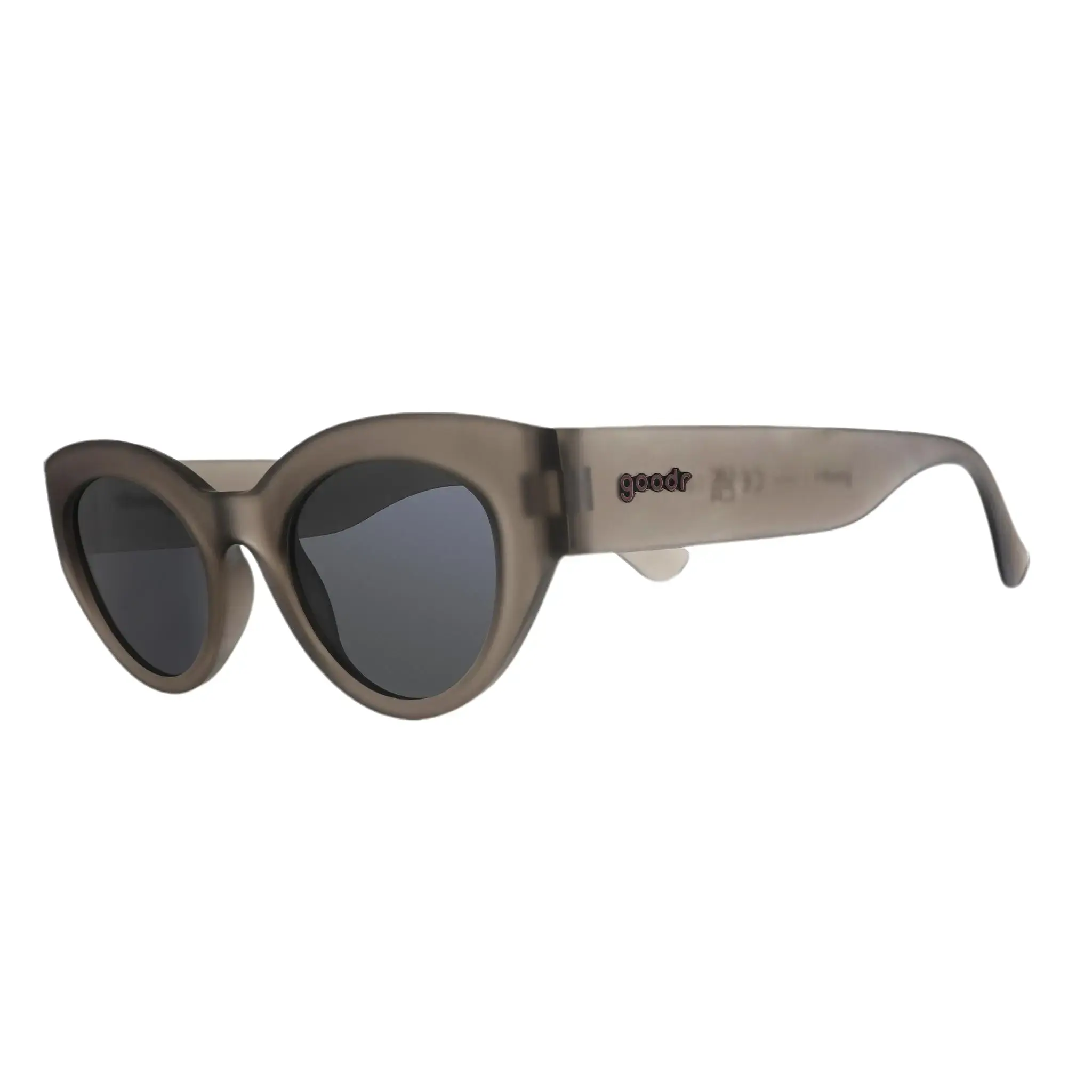 goodr Moonbeam Daydream Medium Size (Moon G) Translucent Dark Gray Frame with Black Lens, UV400, No Slip No Bounce No Tangle