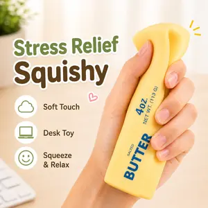 Butter dumpling Squishy mystery Toy Soft Scented Fidget Toy Stress Relief Sensory silicone Gift 4oz Salted Butter Unique Cream Scent Safe Material Soft Texture Playful Design squeezluck squishy squeezluck