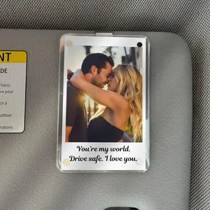 Personalized Photo Car Visor Clip, Boyfriend Gift, Safe Driving Gift, Custom Car Gift, Couples Gift, Gift for Husband Birthday, Aniversario Gift for Him, Acrylic Visor Photo Frame