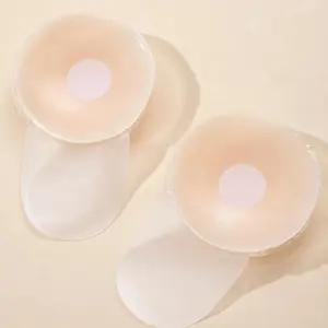 6.5cm Round Reusable Liquid Silicone Nipple Covers with Pull Design, Washable Breast Nipple Shields for Comfort and Discreetness