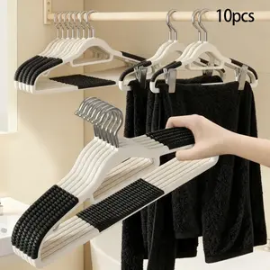 10pcs Non-Slip Clothes Hangers, Anti-Fall Design, Thick and Durable, Suitable for Coats, Suits, Dresses, Various Clothing Hanging, Coat Hangers for Closet