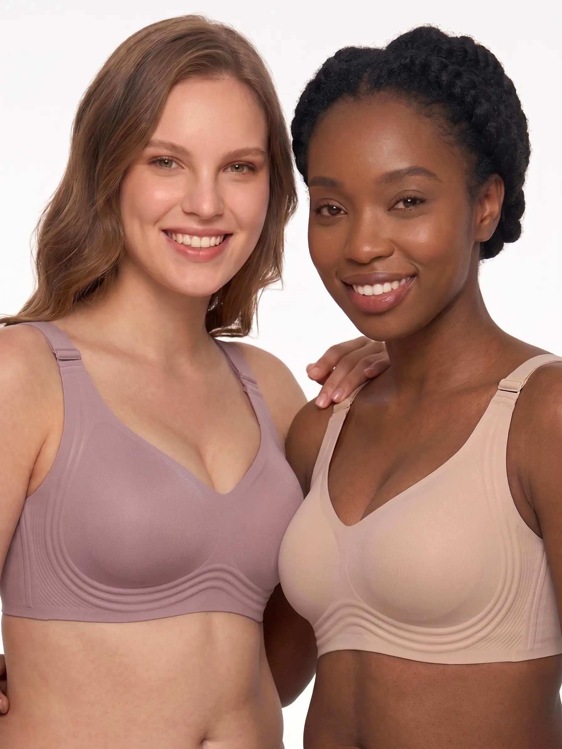CURVELLA Plus Size Supportive Push Up Womens Wireless Jelly Bra Seamless Bras Full Coverage Comfortable No Underwire Tshirt Bras