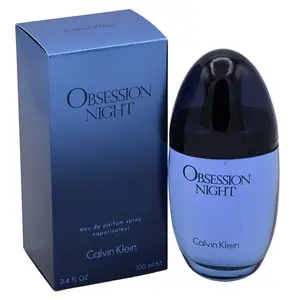 Calvin Klein Obsession Night Women's EDP Spray, 3.4 fl oz - Luxury Flowers Women's Fragrance with Cashmere Vanilla, Bergamot, Rose, Citrus Fruity Vanilla, Floral Amber Notes, New in Box, Ideal for Gifting