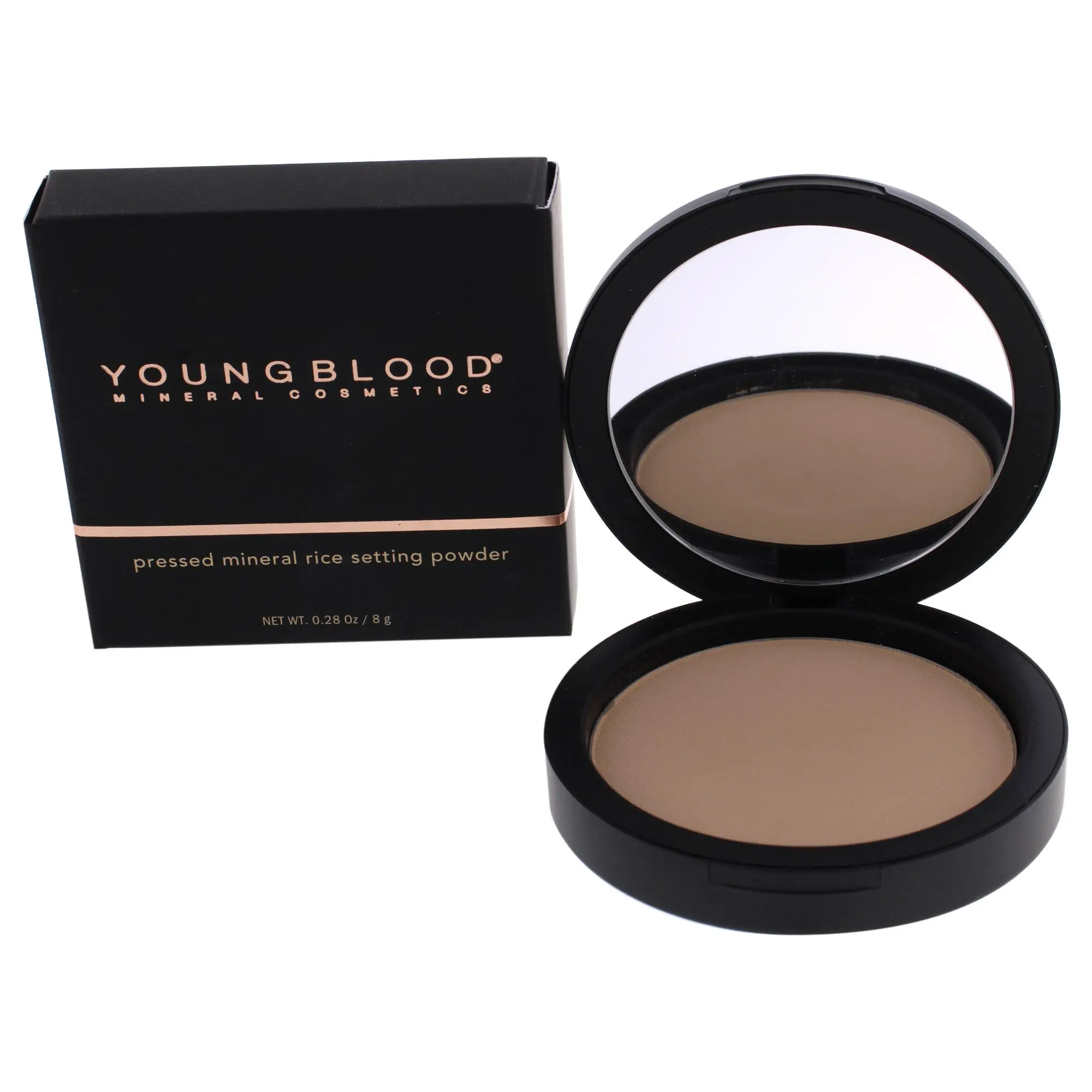 Youngblood Women's Natural Pressed Mineral Rice Setting Powder - Medium Shade, Compact Makeup Product, 0.28 oz, Single Item, Includes a Mirror, Makeup Products