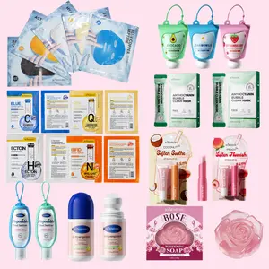 Basic Skincare Set: hand creams, sanitizer, cooling antiperspirant, rose soap, vitamin C mask, gel & bubble masks. Includes cleansing cotton. Daily hydration for all skin types. Ships in 24h.