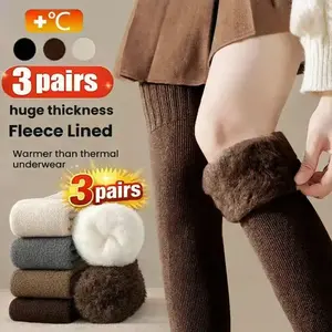 Women's knee over socks autumn and winter thick lining warm knee thigh support women's high tube socks leg protection socks women's compression socks womenRAIMENTRY