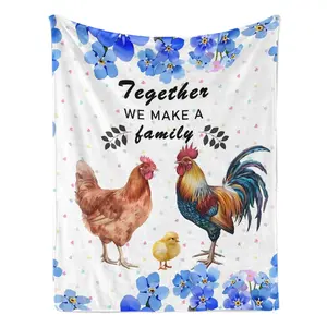 Chicken Blanket Rooster Fleece Throw Blanket Valentine's Day Gift Blankets Fuzzy Plush Super Soft Cozy Warm Chicken Stuffed Animal Rooster Decor Bedding Blanket Gifts for Boys Girls Kids Adult Men Women 40"x50"