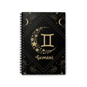 Gemini Notebook, Gemini Journal, Zodiac Journal, Notes, Craft Journal, Spiral Notebook Ruled Line, Goal Tracker, Dream Journal, Story Starter, Grocery Notebook