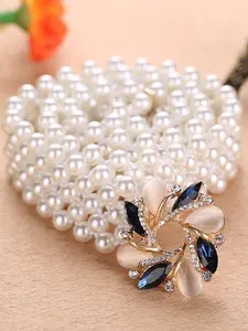 Faux Pearl Decorated Belt, Exquisite Beaded Belt, Elegant Waist Belt for Women, 2024 New Dainty Belt for Daily Clothing Decor, Party, Chic All-match Belt As Gift for Girlfriend