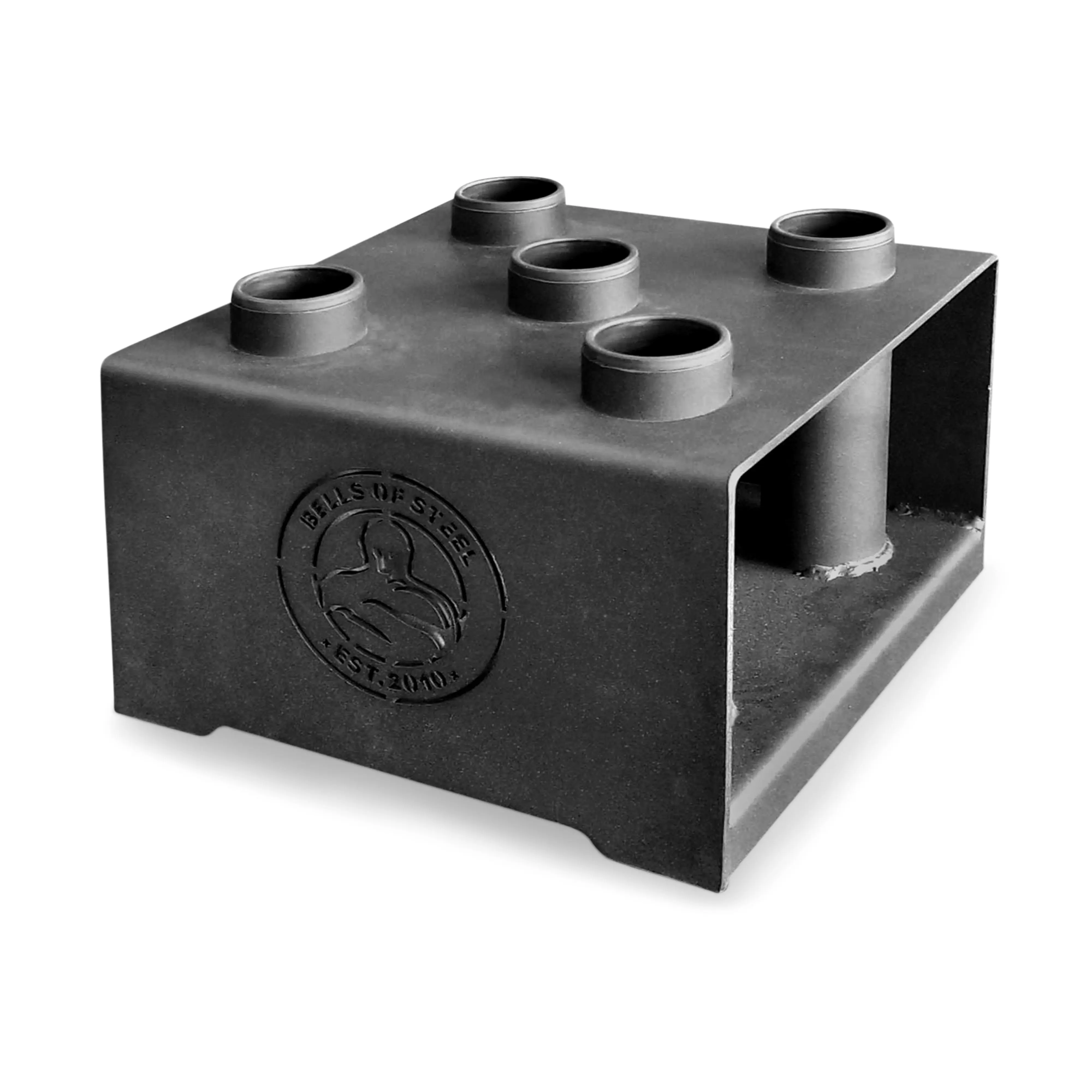 5-Slot Steel Barbell Holder, Space-Saving Vertical Weight Training Rack with Sturdy Base, Space Saver, Five Slots