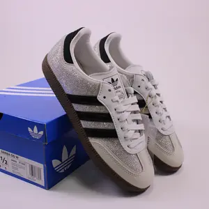 Adidas Samba OG Rhinestone White Silver Women's Sneaker - Authentic Brand New Shoes IH9055