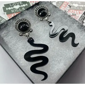 Black Snake Moan Dangle Plugs  Gauges Jewlery for stretched lobes