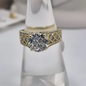 clear zircoin ring plated gold 14k