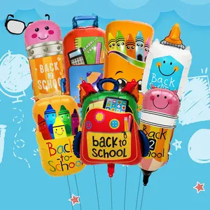 Back To School Themed Balloon Set, Cute Stationery Shaped Balloon, School Opening Decoration, Party Supplies