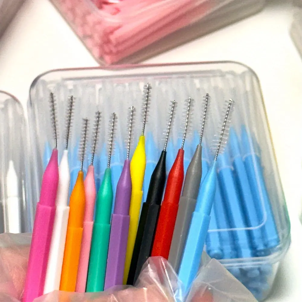 I-type Interdental Brush 80pcs/Box Orthodontic Oral Toothbrush Escova Removes Food Plaque Better Teeth Oral Hygiene Floss Tool Teeth Cleaning Tool Oral Hygiene Essentials Oral Care Tools Oral Care Supplies