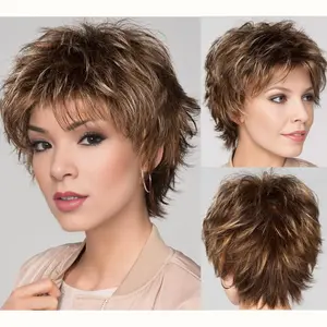 Hilda - Brown Highlight Short Pixie Wigs