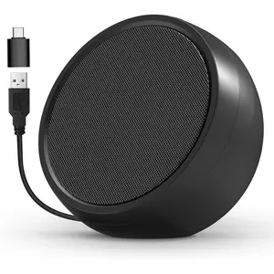 Speaker For Laptop, External Speakers For Desktop Computer with Crystal Clear Sound, Rich Bass and Volume Buttons, Plug-N-Play (Black)