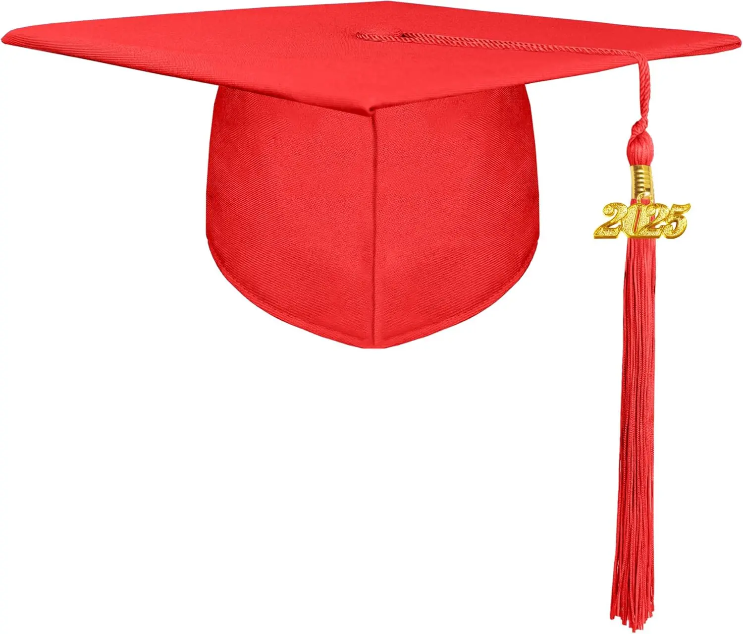 Unisex Adult Matte Graduation Cap with 2025 Tassel Year Charm for High School & Bachelor Master