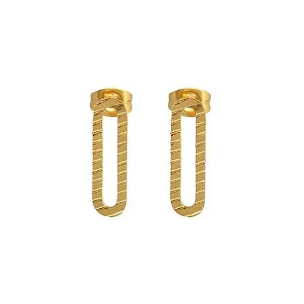 Stately Steel Wavy Paperclip Earrings Stately Steel Wavy Paperclip Earrings