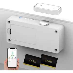 Cabinet Lock,   No Drill Adhesive   Proofing  Proof Drawer Locks, Keyless RFID  Cabinet Locks for Adults File Kitchen Cupboard Closet  - White