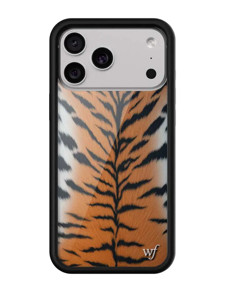 Rawr | Limited Edition Trendy iPhone Case | Raised Protective Black Bumper | Women Owned Small Business | Orange White Black Tiger Print Cute Aesthetic | Safety Casing Protective | Gift for Her