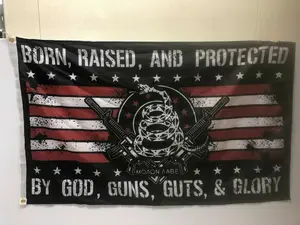 Dont Tread Flag 2nd Amendment Flags Protected Guns God Guts Flags 3x5 USA Seller