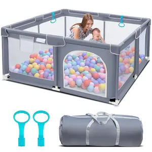Baby Playpen, Indoor and Outdoor Playard, Play Pens for Kid Activity Center, Sturdy Safety Baby Fence with Breathable Mesh for Toddler playpen