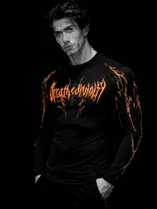 Men's Fitness Top, Casual Running Quick-Dry Breathable Tight Fit Long Sleeve T-Shirt, Gym Training Short Sleeve, Night Run, Daily Wear, Comfortable, Athletic Compression Shirts, Workout Clothes