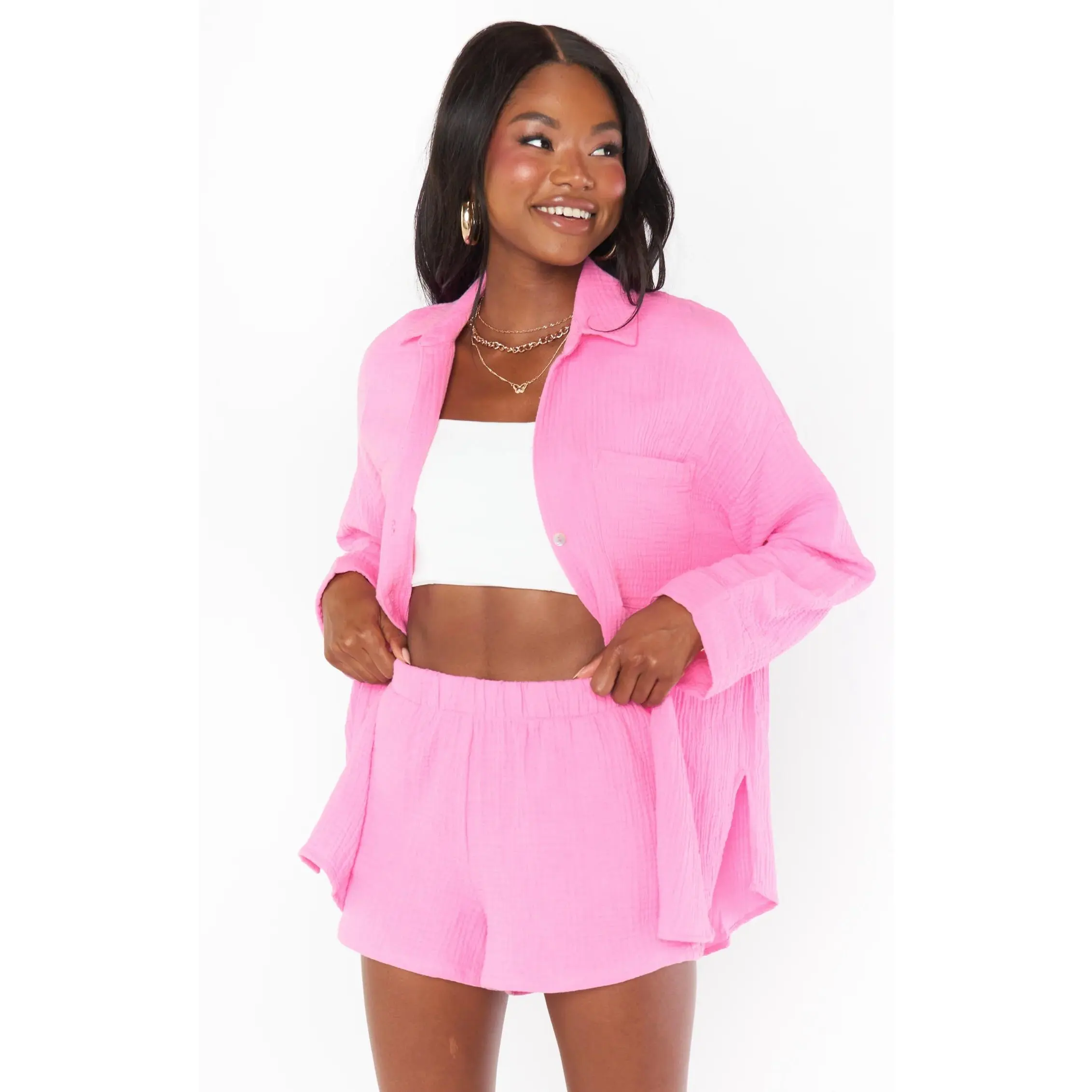 Hendrix Shorts in Bubblegum Gauze by Show Me Your Mumu