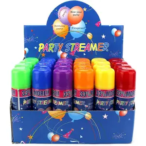 24 pcs Pack of Fun Party Streamer Spray String In A Can, Perfect Party Supplies for Children's Parties and Events