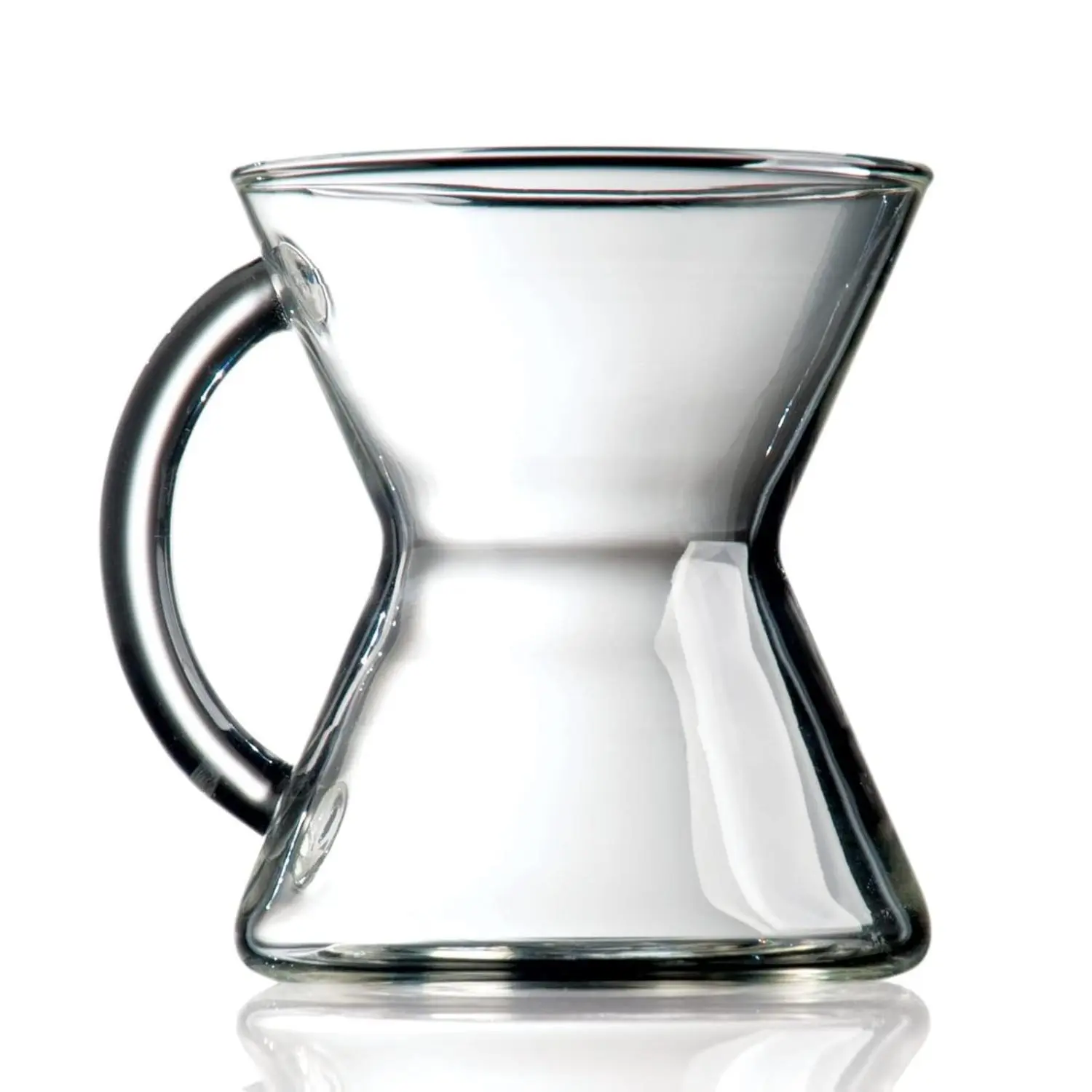 Chemex Hand Blown Glass Coffee Mug 10 Ounce Hourglass Shaped with Crescent Handle Non Porous Design for Natural Flavor