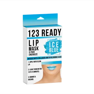 123 Ready ICE BLUE ENERGIZE GEL LIP PATCHES 5PC