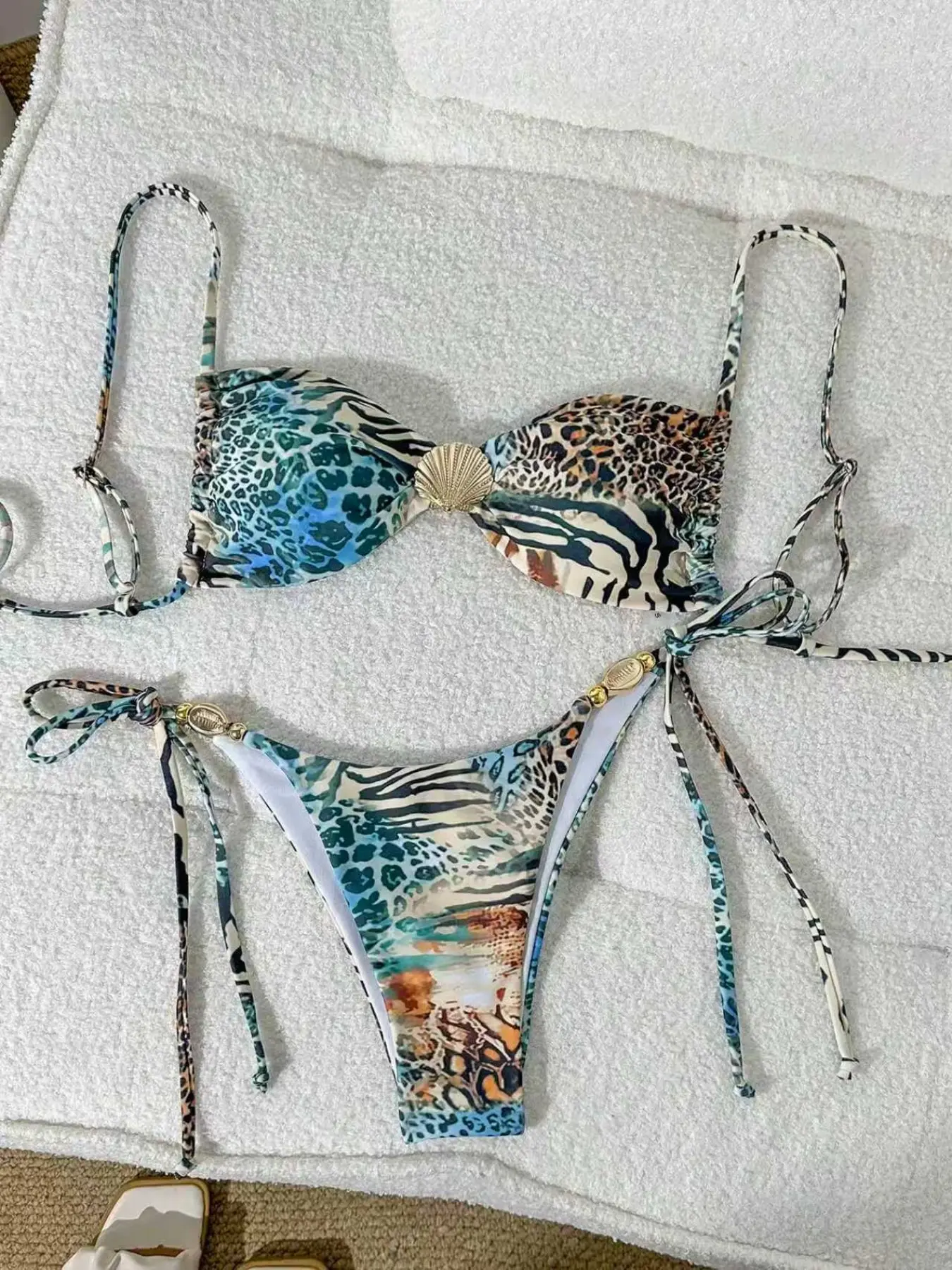 Animal print tie high-stretch Swimsuit Style Bikini, quick-dry two-piece swimsuit for beach vacation, sexy and charming bikini set Bikinis Sets Bikini Outfits