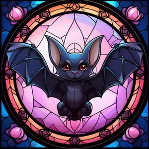 Cute Bat Stain Glass Cute Bat Stain Glass Window Hanging Cute Bat Window Cling Cute Bat Suncatcher Cute Bat Clings
