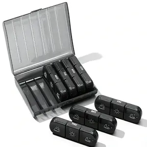 1 Pc 7 Day Pill Organizer 3 Times A Day，Daily Pill Organizer，Detachable Compartments，Spill Proof，Easy Pill Removal，Bpa-Free，Weekly Medication Planner，Travelessentials，Selfcare，Dailyroutine ，Pill Box，Travel Pill Case，Vitamin Storage