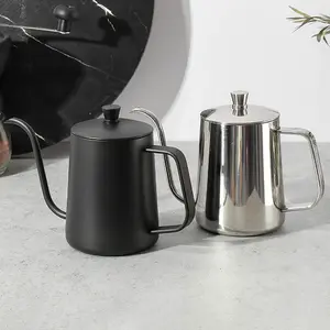 1pc Coffee Kettle Thin Spout, Gooseneck Pitcher, Narrow Spout Coffee Pot, Coffee Brewer, Coffee Dripper Stainless Steel Water Bottle