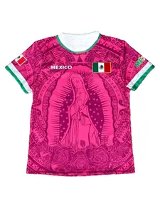 Guadalupe Virgin Soccer Jersey, Mexican Religious Football Shirt, Unisex Guadalupe Virgin Team T-Shirt, Casual Fitted Short Sleeve Sports Top, Soccer Uniform, Lightweight Jersey, Sports Apparel