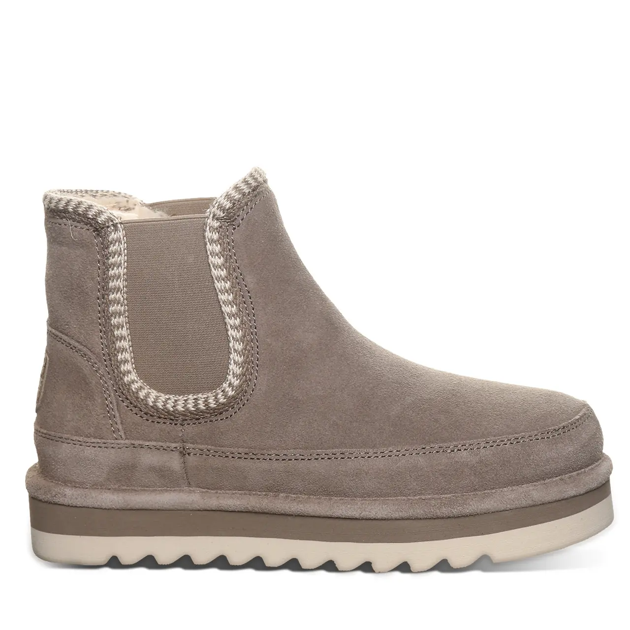 BEARPAW Viola Women's Suede Chelsea Boots with Stretch Panel - Morel