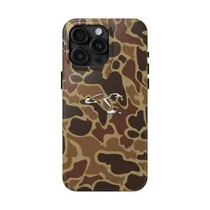 Vintage Old School Southern Camo Waterfowl Duck Hunting Tough Phone Case, Shockproof Drop Protection for iPhone 11 12 13 14 15 16 17 Pro Max Plus