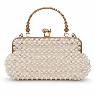 Pearl Beaded Clutch – Luxury Handmade Statement Bag (Large)