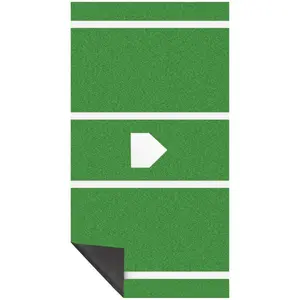 Premium Baseball Batting Mat: 12 X 6 Ft Indoor/Outdoor Portable Baseball Softball Hitting Mat, Non-Slip Rubber Bottom Batting Cage Mat With Home Plate For Batter, Pitcher And Catcher Training