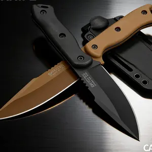 Professional BK18 Fixed Blade Tactical Knife - Heavy Duty High Carbon Steel EDC Gear with Protective Sheath for Men's Outdoor Camping Survival