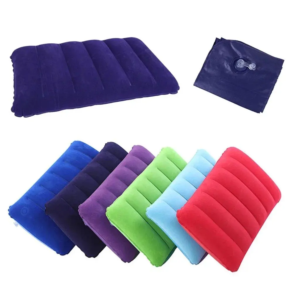 47x30cm Inflatable Air Cushion Pillow, Portable Camping Pillow, Foldable Square Travel Accessory for Outdoor Sleep, Plane Head Rest, Backrest