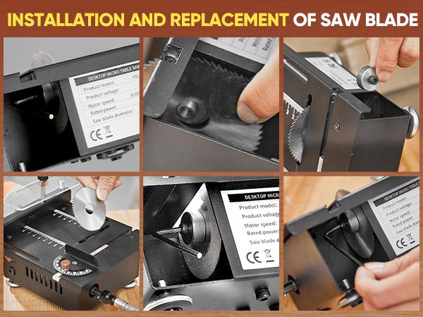 Saker Mini Table Saw, Multi-Functional Portable, 7 Speed Adjustment, Suitable for Metal, Wood, Aluminum Grinding and Cutting, Compact Design Outdoorfun