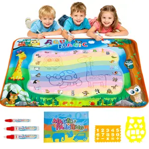 Mini Tudou Drawing Toy Magic Water Draw Mat Montessori Coloring Reusable Paiting Board Summer Play Water Art Game Educational Toys For Chidren Preschool Kindergarden Boy Girl Gift