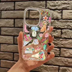This pink floral dog-themed phone case features a shock-proof and non-slip TPU design with a large-aperture lens. It's compatible with iPhone 17, 16, 15, 14, 13, 12, 11, XS, X series, and makes a great gift for friends or family. Smartphone Cellphone