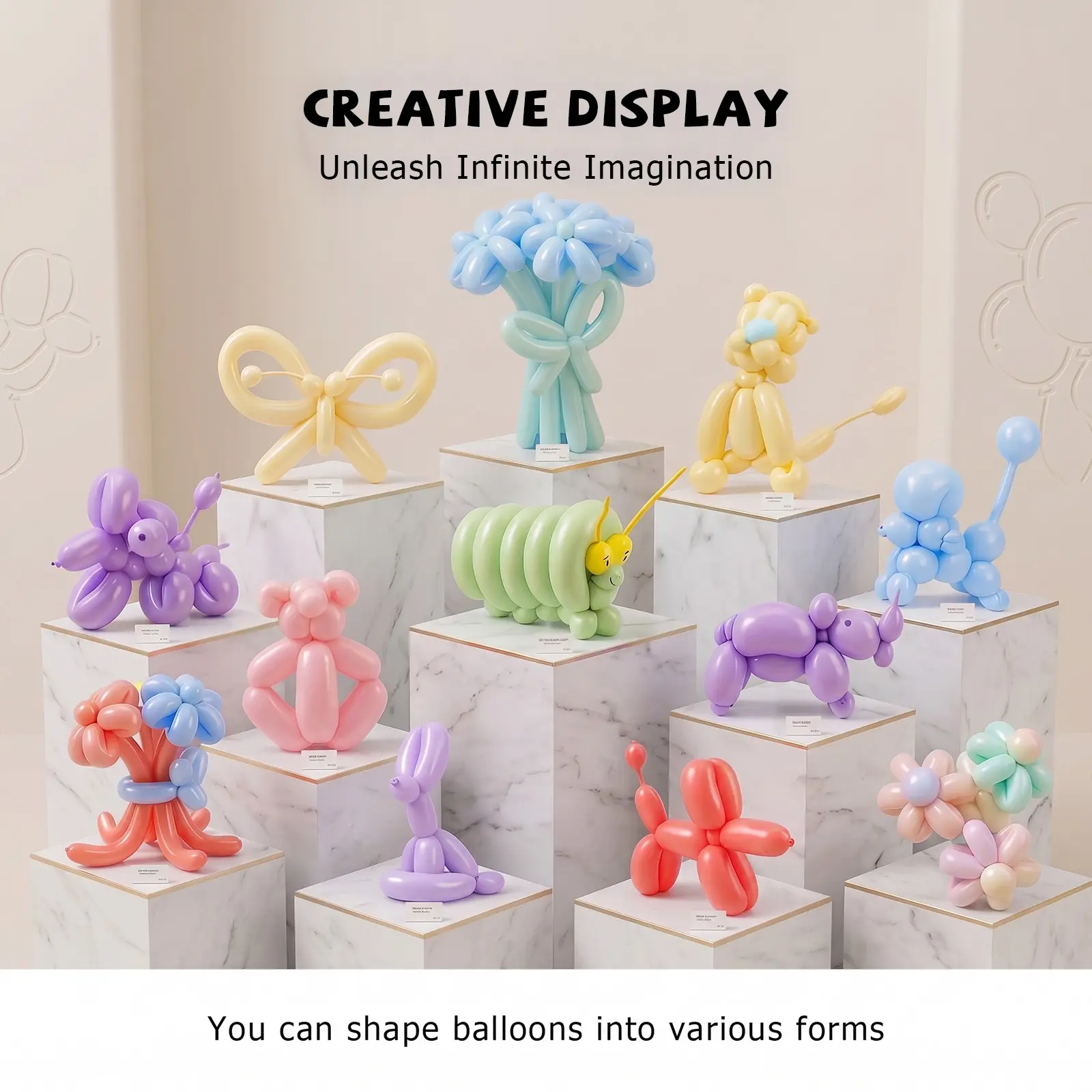 15 Pack Long Balloons With Pump Twisting Animal Balloons Assorted Color Thickening Latex Modeling Long Magic Balloons for Animal Shape Birthday Weddings Christmas Party Decoration